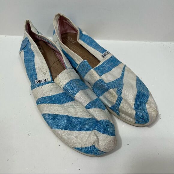 Toms Beach Striped Canvas Loafers - Picture 2 of 7